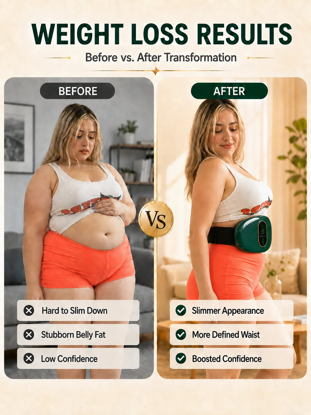 Slimming Machine for Women, Electric Abdominal Fat Burner, Anti-Cellulite Massage Belt, Body Shaping & Belly Fat Removal