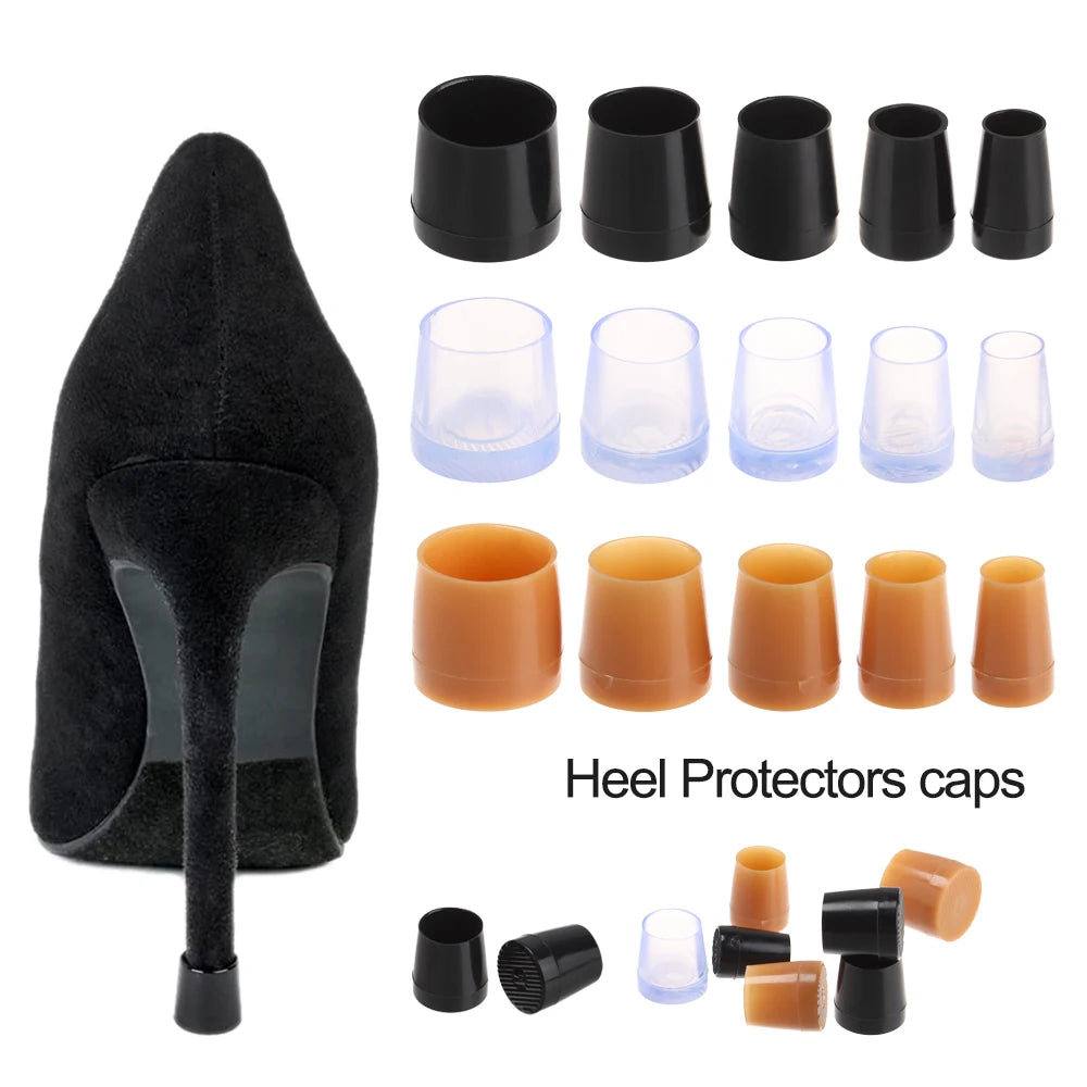 1 Pair  Heel Protector Useful Antislip High Heeler Stoppers Wearable Non-slip Round Heel Shockproof Shoes Accessories