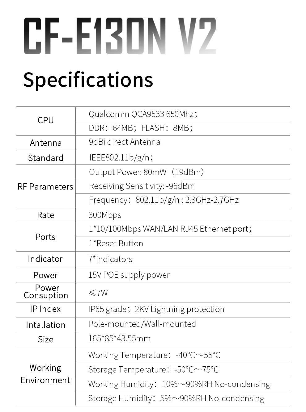 COMFAST 300Mbps 2.4GHz Outdoor CPE Wifi Router WiFi Access Point Wireless Bridge Range Wifi Extender Wifi Repeater For IP Camera