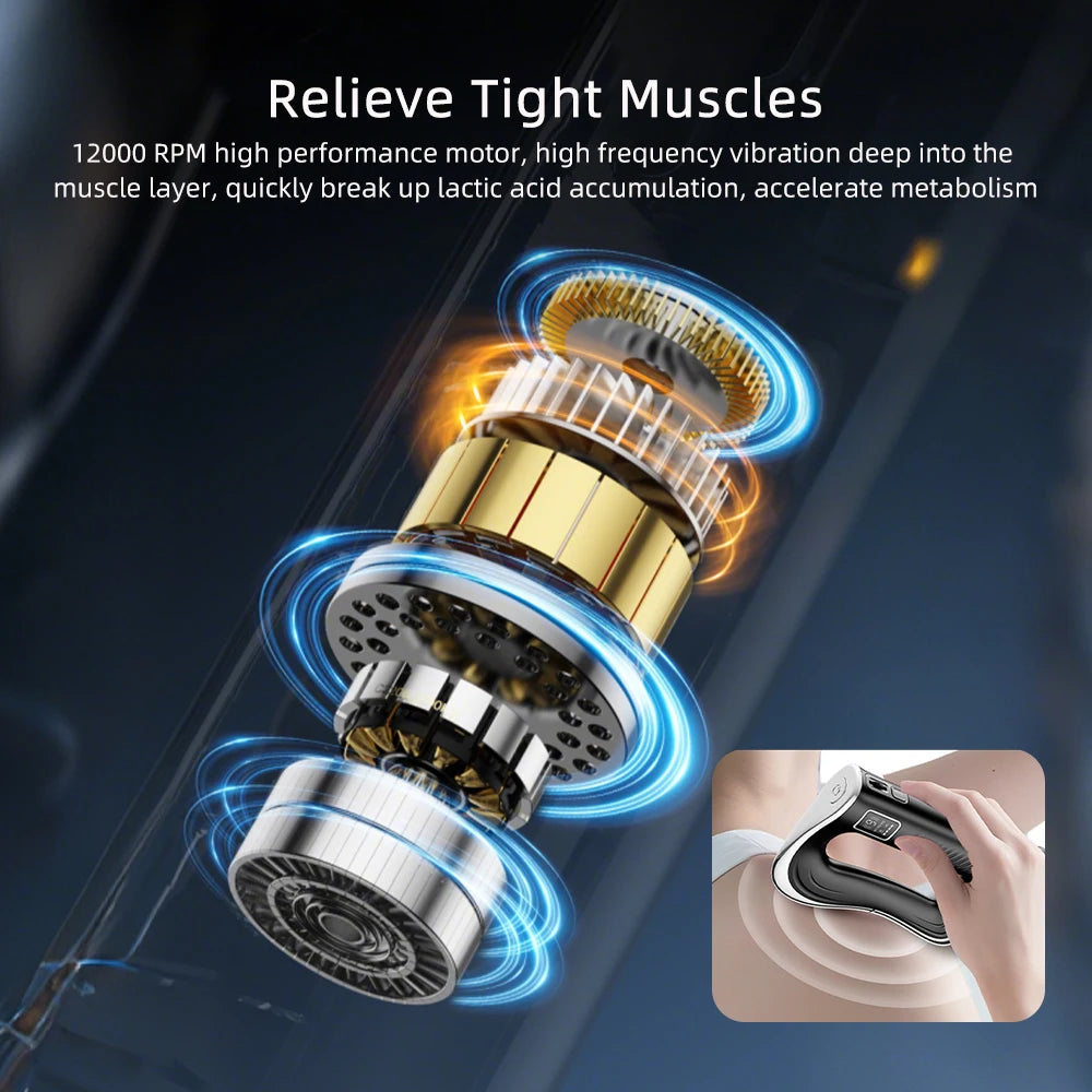 Electric Fascia Knife Massager High Frequency Vibration Muscle Scraper 9 Gears Portable Full Body Deep Tissue Muscle Relaxation Device for Gym Office Home