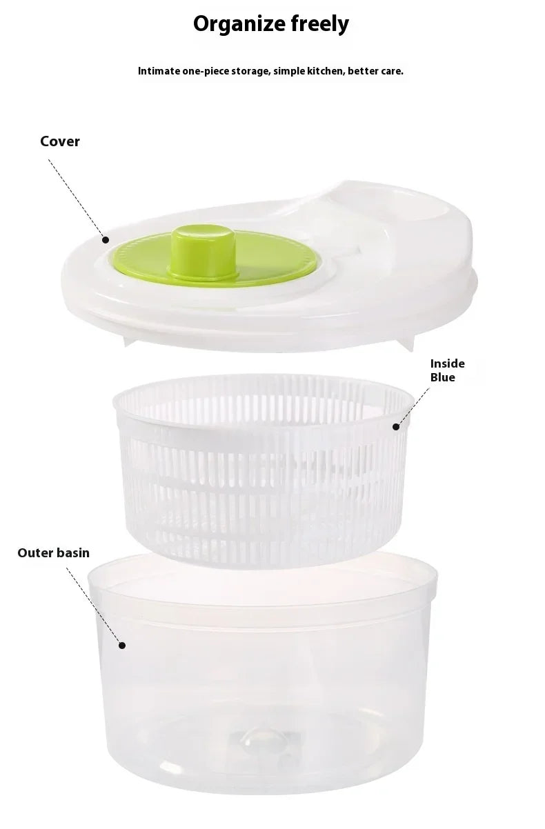 Lettuce Drain Basket  Multifunctional Household Manual Vegetable Dehydrator - Salad Spinner with Fruit,  Home Kitchen Gadgets