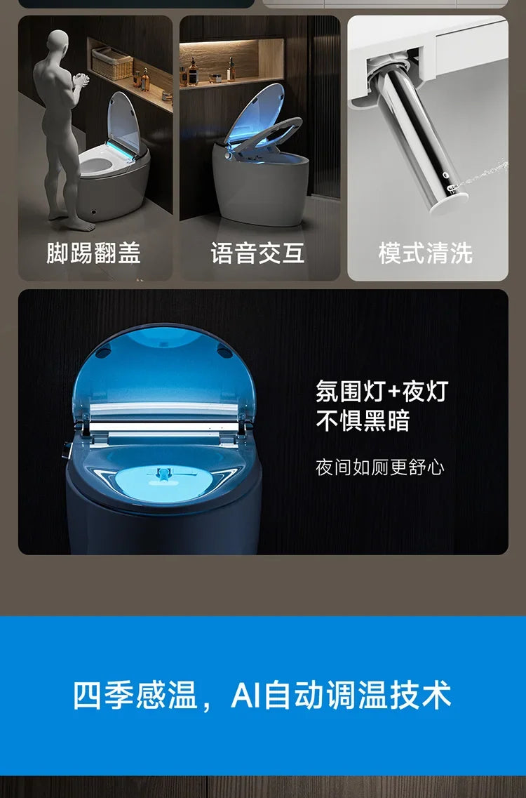 Intelligent toilet egg shaped seat with fully automatic and no water pressure limit