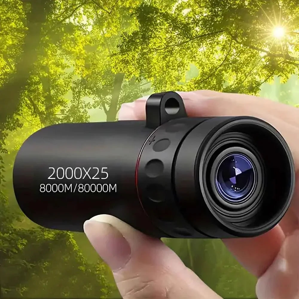 2000X25 Monocular Telescope Compact Portable Handheld Optical Scope For Travel Fishing Camping Stargazing Concert Bird‑Watching