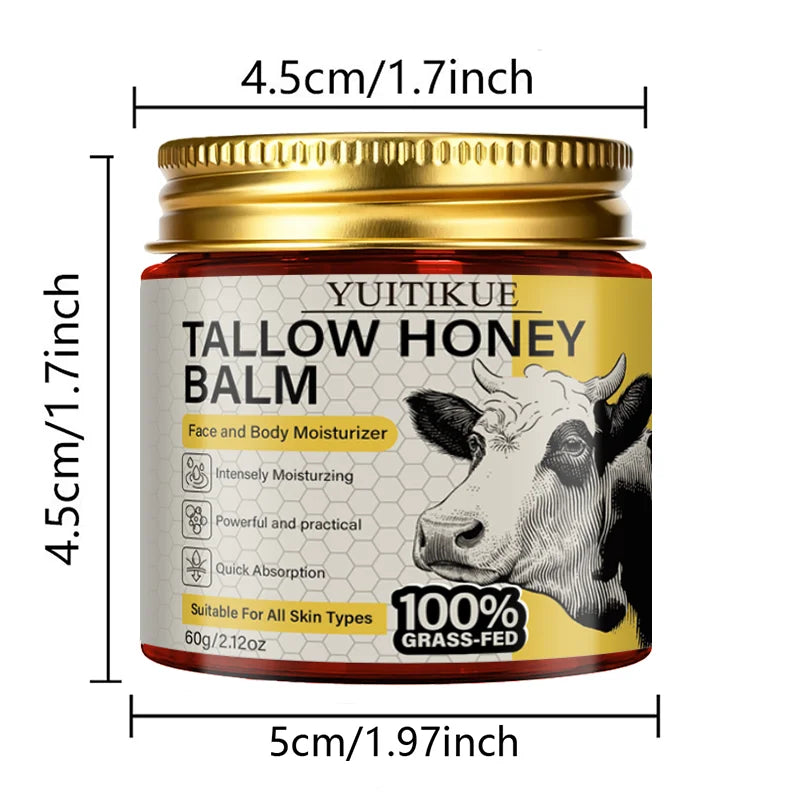 Tallow Honey Balm, All-Day Hydrating Face & Body Moisturizer, Gentle Formula for Sensitive Skin