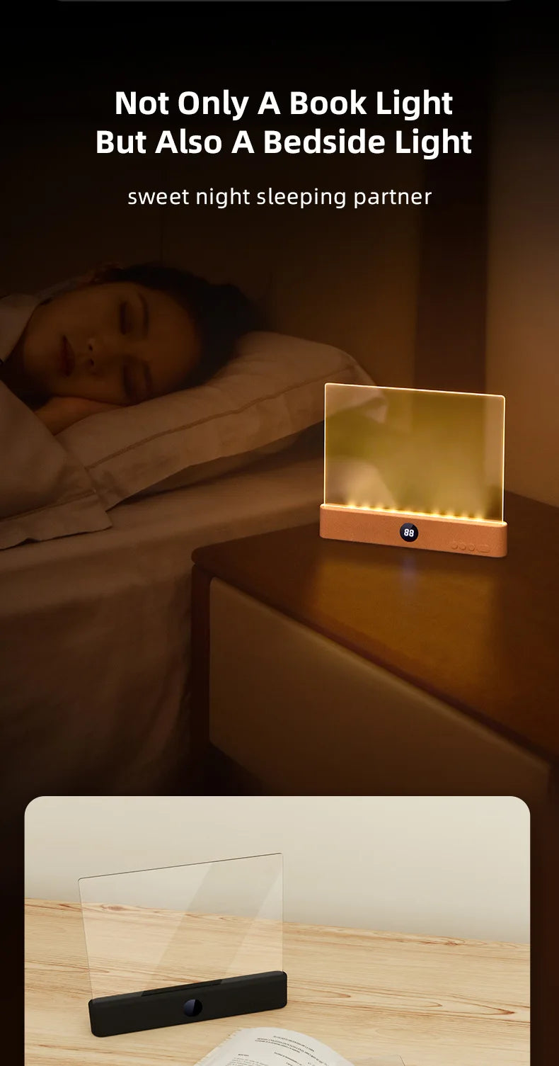 LED Flat Panel Night Vision Reading Light Eye Protection Reading Light Usb Charging Student Night Reading Lamp Book Lamp Indoor