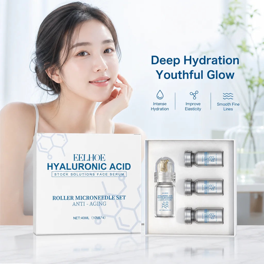 Niacinamide Dissolvable Microneedle Kit Hyaluronic Acid Essence Deep Hydration Nourish Refine Smooth Renew Facial Skin