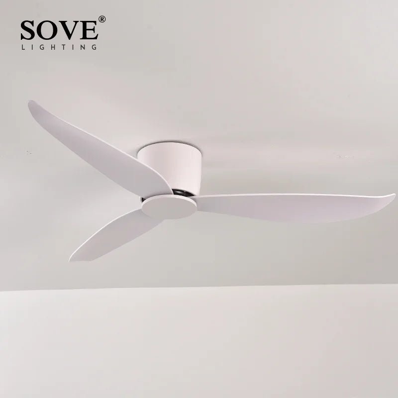 Modern Led Ceiling Fan Without Lights DC Motor 6 Speeds Timing Fans 17CM Low Floor Loft Remote Control Decorative Fan With Light