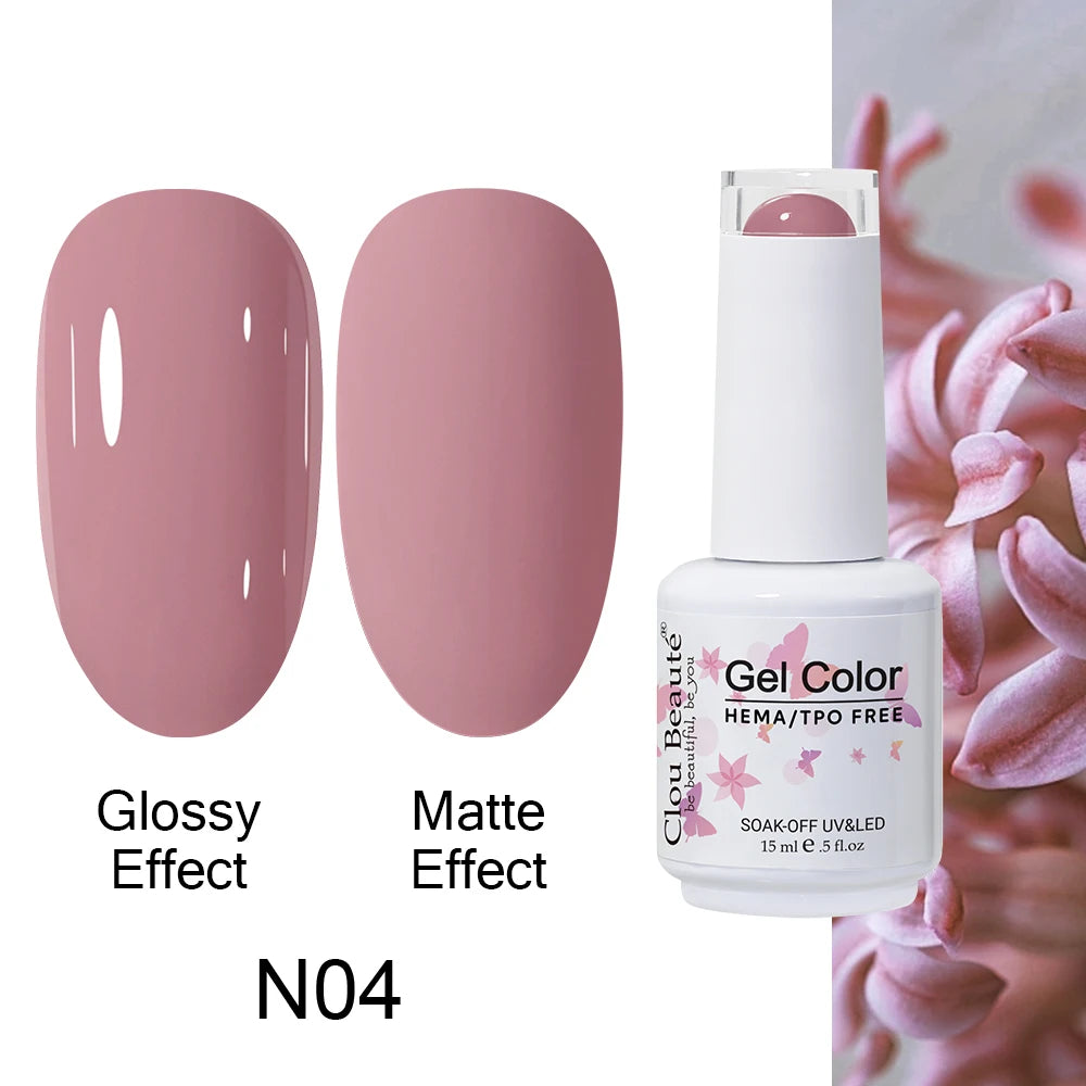 Clou Beaute HEMA TPO FREE Caramel Brown Wine Red Coffee Gel Nail Polish High Pigment Autumn Nail Art Full Coverage UV Varnish