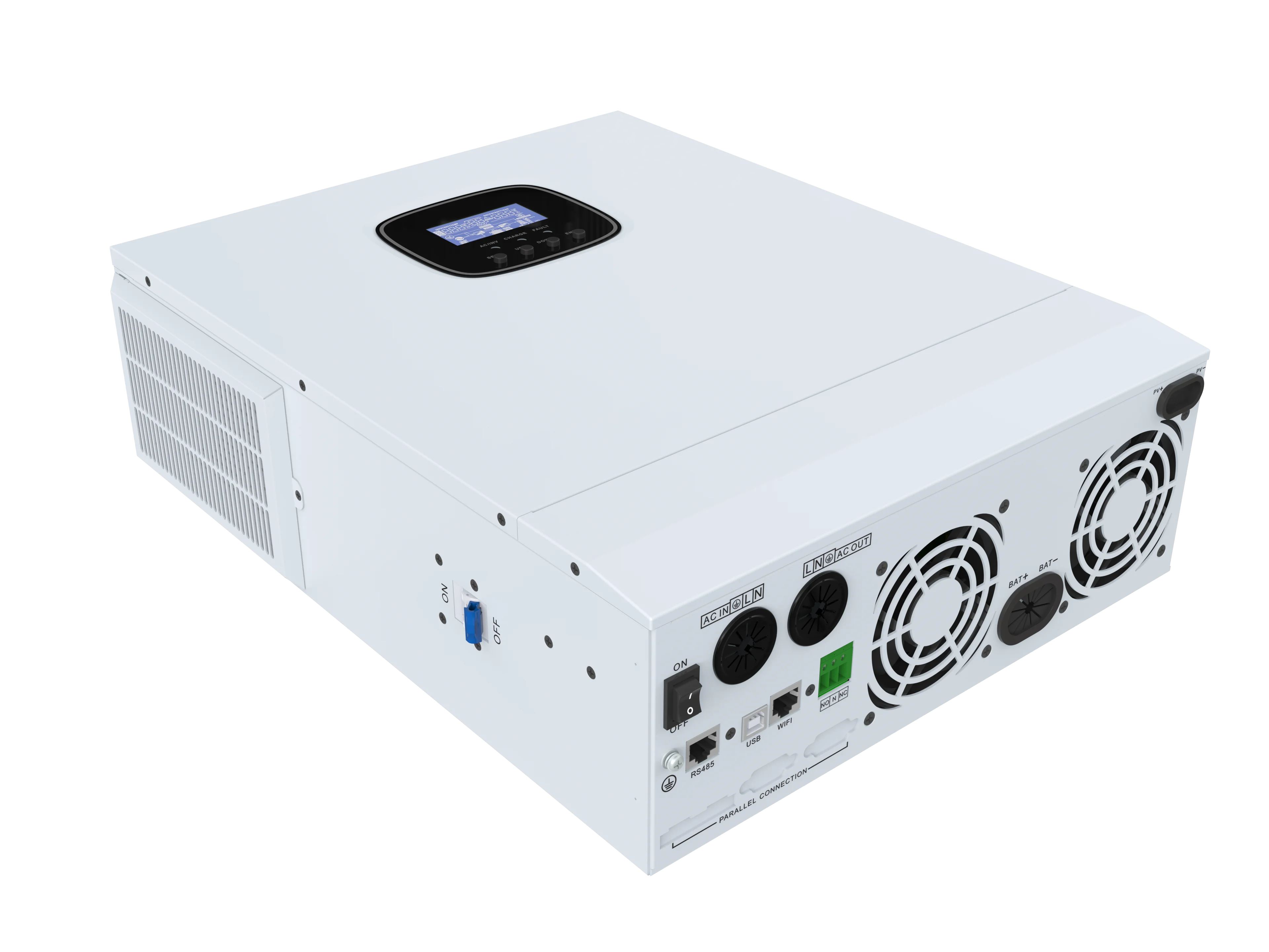 5000W 5KW Hybrid Solar Inverter Off Grid 48V DC to 110V 120V 220V AC Output with 80A MPPT Solar Charger Max 500V PV  HSI5000U