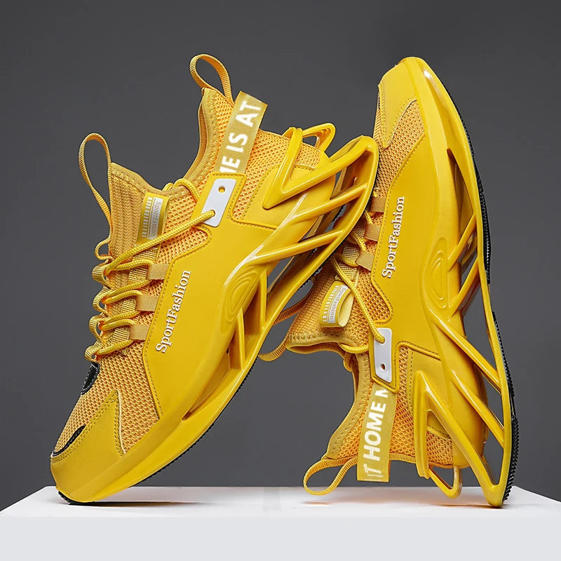 Men's Trendy Color Block Chinese Landscape Lace Up Blade Sneakers With Assorted Colors, Casual Outdoor Walking Shoes