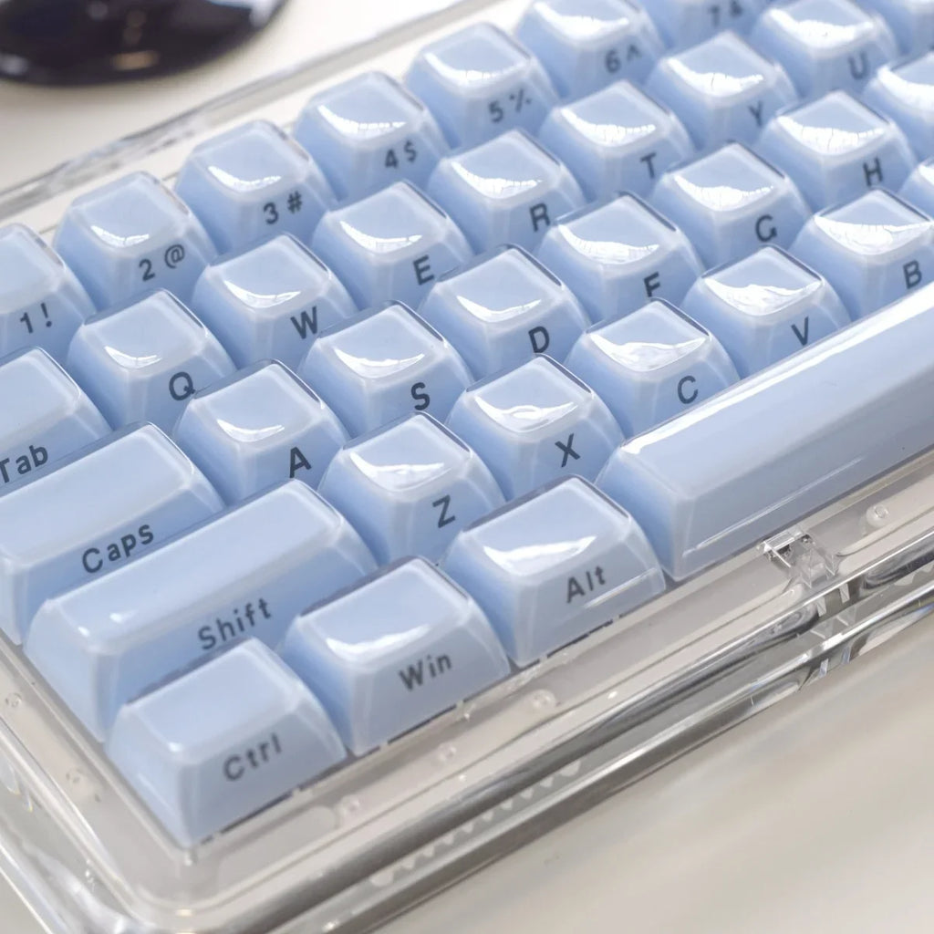 XVX Jelly Crystal Keycaps Side Print Pink/Blue 113keys Double Shote DIY Mechanical Keyboard OEM Profile Translucent Keycaps