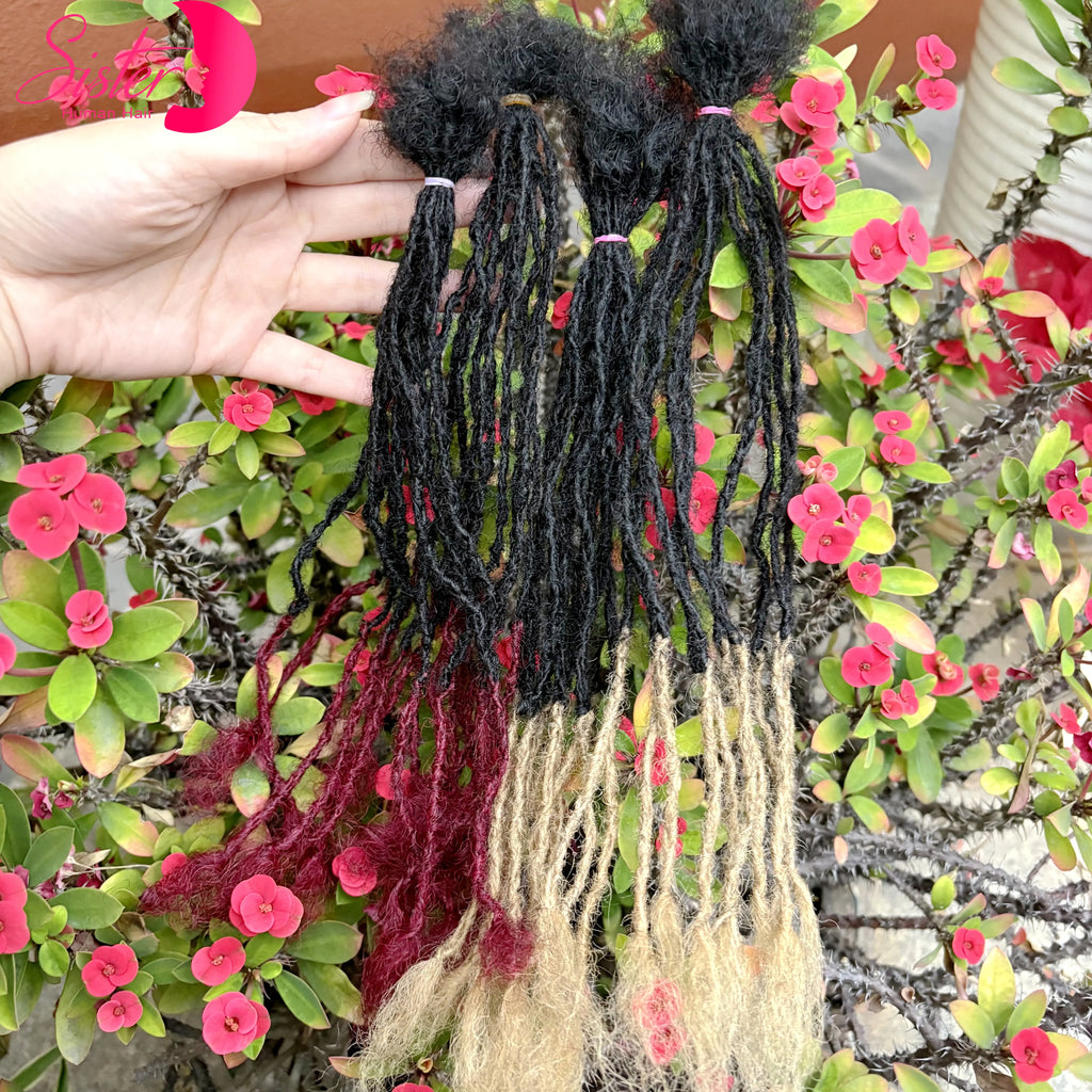 0.2cm Colored Handmade Inter Loc Extension Human Hair 10in Permanent Micro Sisterlocks Extensions Natural Looking Soft Dreadlock