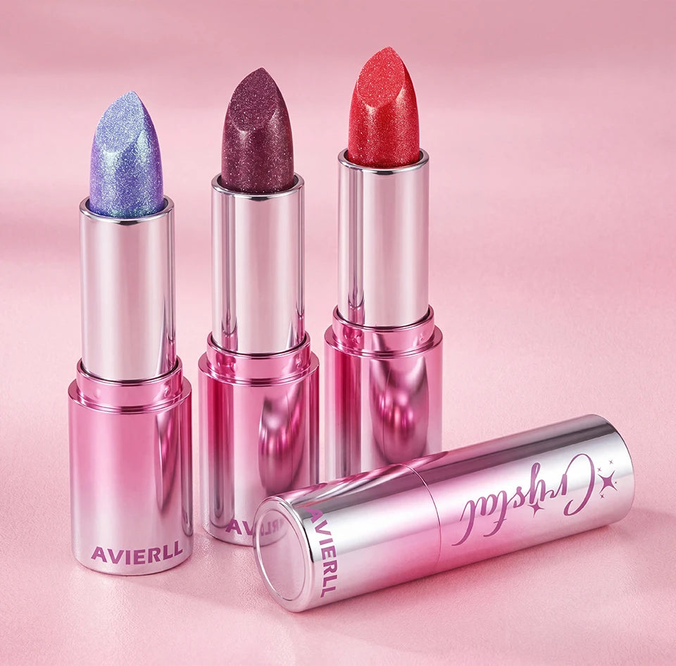 6 Color Metallic Shimmer Lipstick Diamond Pearlescent Pink Glitter Solid Lip Gloss Shiny Gold Lipgloss Lasting Lip Beauty Makeup