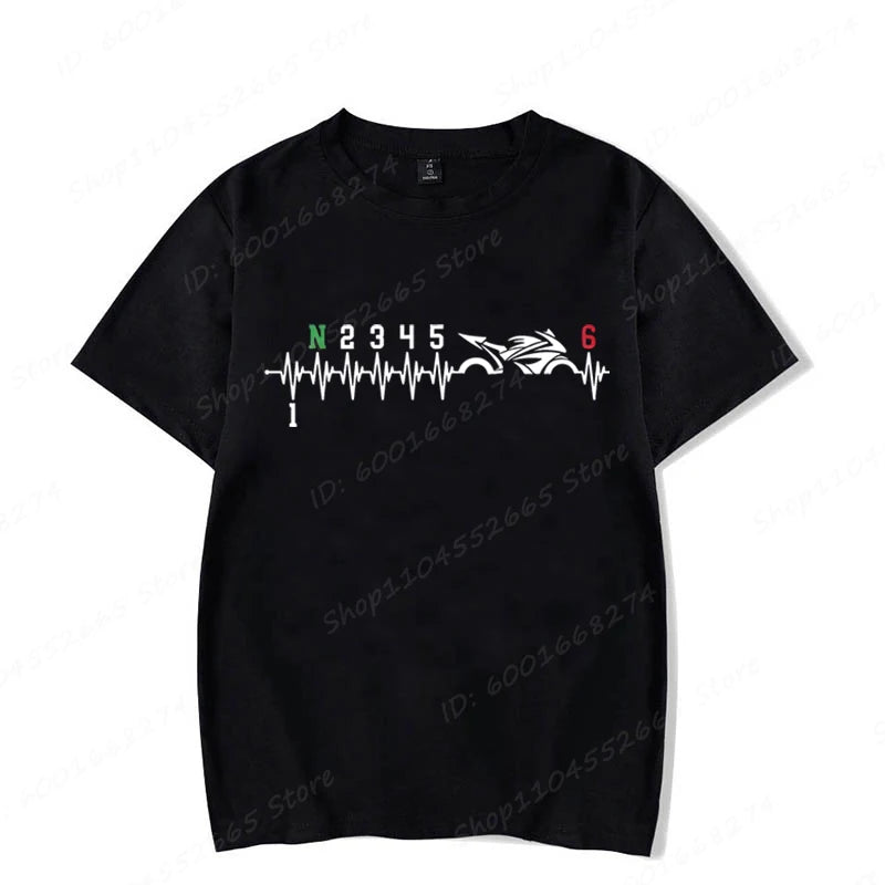 1N23456 Motorcycle Speed Graphic Print T-Shirts Summer Men's T Shirt Clothing Streetwear Short Sleeve Funny Motorcycle Shirts