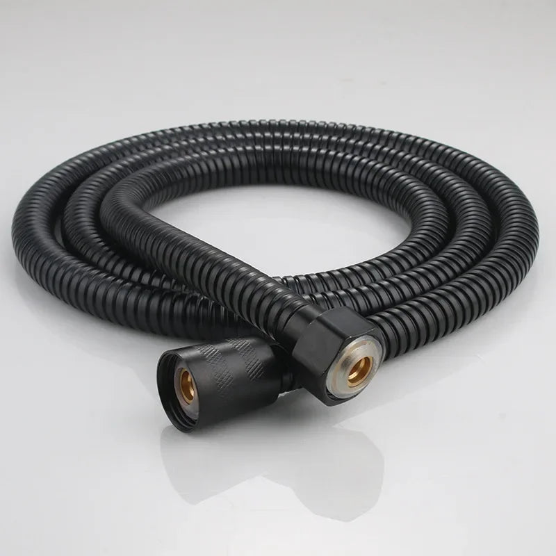 1.5/2M Stainless Steel Black/Silver Hose Extended Tube Bathroom Shower Water Pipe Drawer Bathroom Accessories Pipes