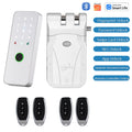 YiHESZ Fingerprint Password Door Lock 433Mhz Remote Control Smart Lock Dual Motor Backup Battery System Deadbolt Lock Wafu 026