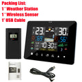 Multifunctional Weather Station Alarm Clock Touch Screen Thermometer Hygrometer Wireless Sensor Sunrise Sunset Hygrothermograph