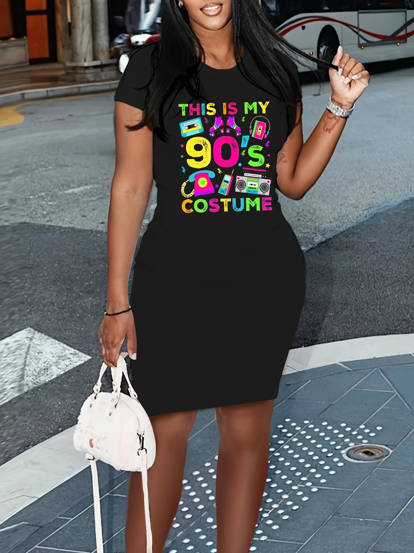 summer long tshirt dress SEXY midi DRESS Women's Casual  Graphic TShirt Dress  Short Sleeve Round Neck Loose Fit SpringSummer