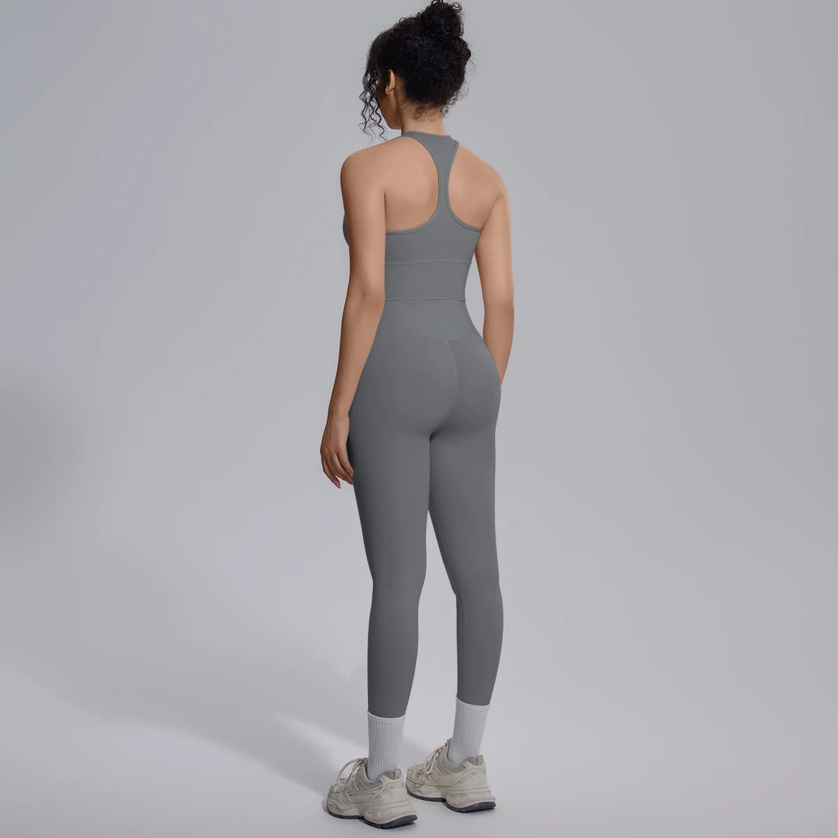 Rooftrellen New Women's Two-piece Set Fitness Sports Solid Color Yoga Set Summer Quick Drying Legging Pants Gather I-shaped Vest