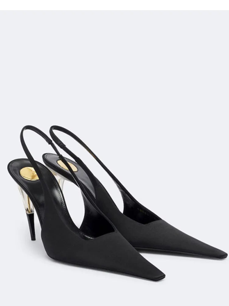 Ladies' Summer New High Heel Pointed Sandals Fashion Small Square Party Wedding Ladies' High Heel Sandals