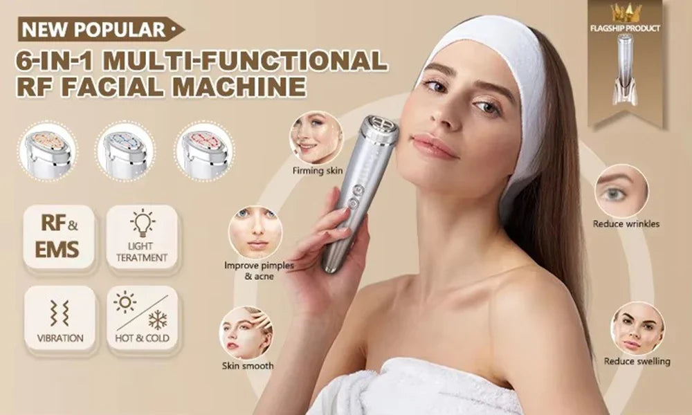 Home Beauty Instrument High Frequency Lifting Machine RF Face Massager Skin Care Tool for HIUFU Facial Lifting and Eye Tightenin