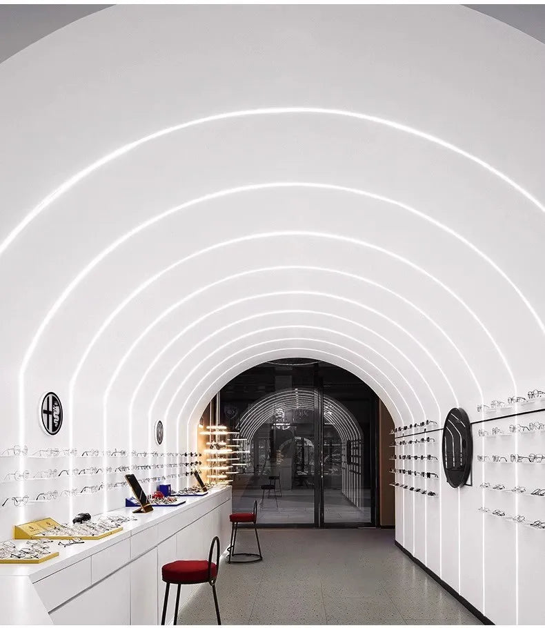 0.5/1M Bendable Led Aluminum Profile 20/30/40Mm Wide Flexible Led Channel Diffuser Curved Line Light Bar Aisle Ceiling Lighting