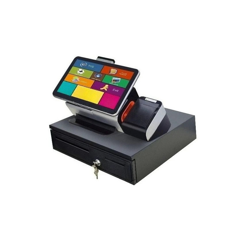 Dual Touch Screen All in One POS PC System with Built-in Thermal Printer Cash Register for Small Business POS Software