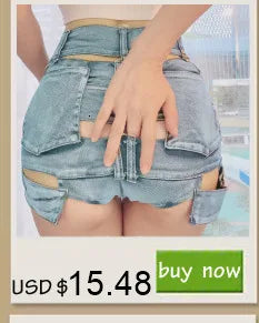 Sexy Hole Denim Shorts Women 2026 Summer Night Club Party Short Jeans Y2K Streetwear Hot Pants Twerk Shorts Jean Woman Clothing