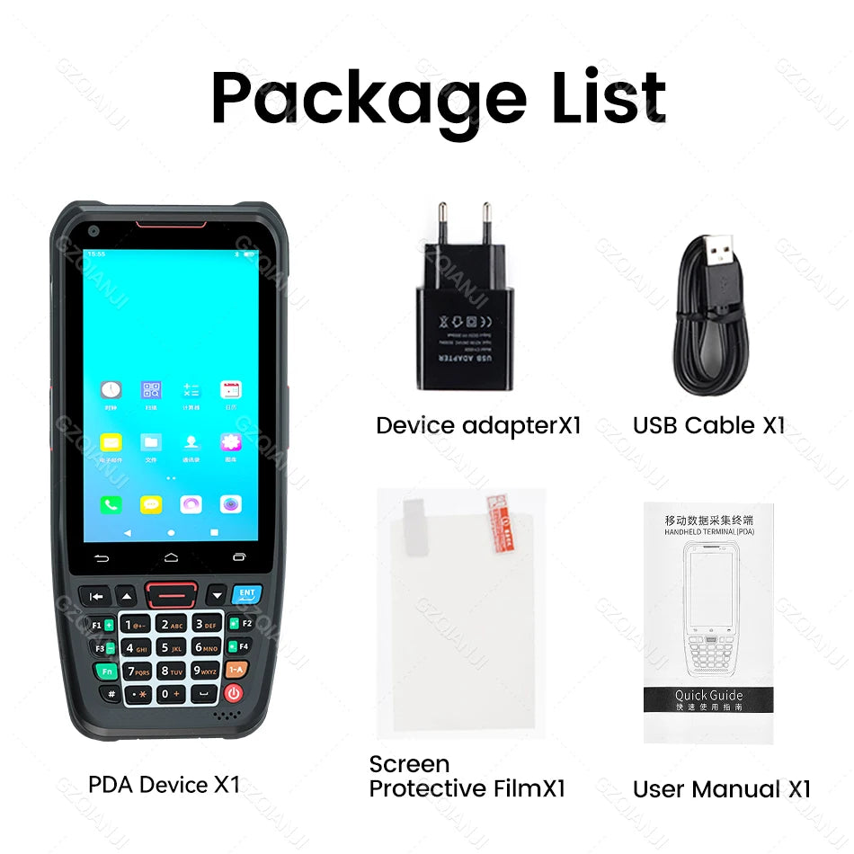 Android 10 PDA Handheld Terminal 2D Barcode Scanner 4G Data Collector NFC Cradle Charger Optional Logistics Warehousing Device