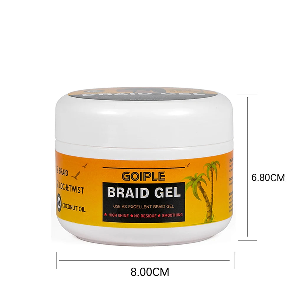 GOIPLE Long Lasting Hold Braid Gel for Black Women Shine n Jam Loc and Twist Wax Tames Frizz Edges Hair Cornrow Styling Product