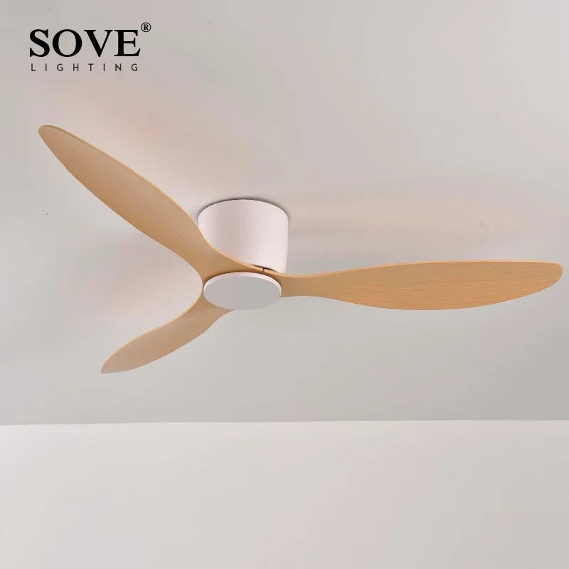 SOVE Ceiling Fan White Low Floor Ultra Thin 17cm DC Ceiling Fan With Remote Control Simple Ceiling Fans Without Light 220V