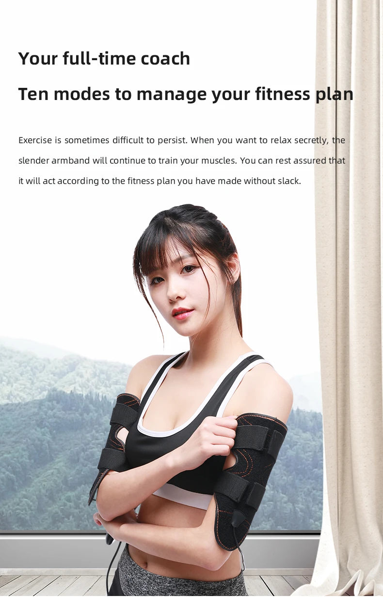 Electric Muscle Stimulator ABS Toning Belt,Gym Sports Weight Loss Body Shaper Vibrator Arm Belly Waist Massager EMS Arm Traine