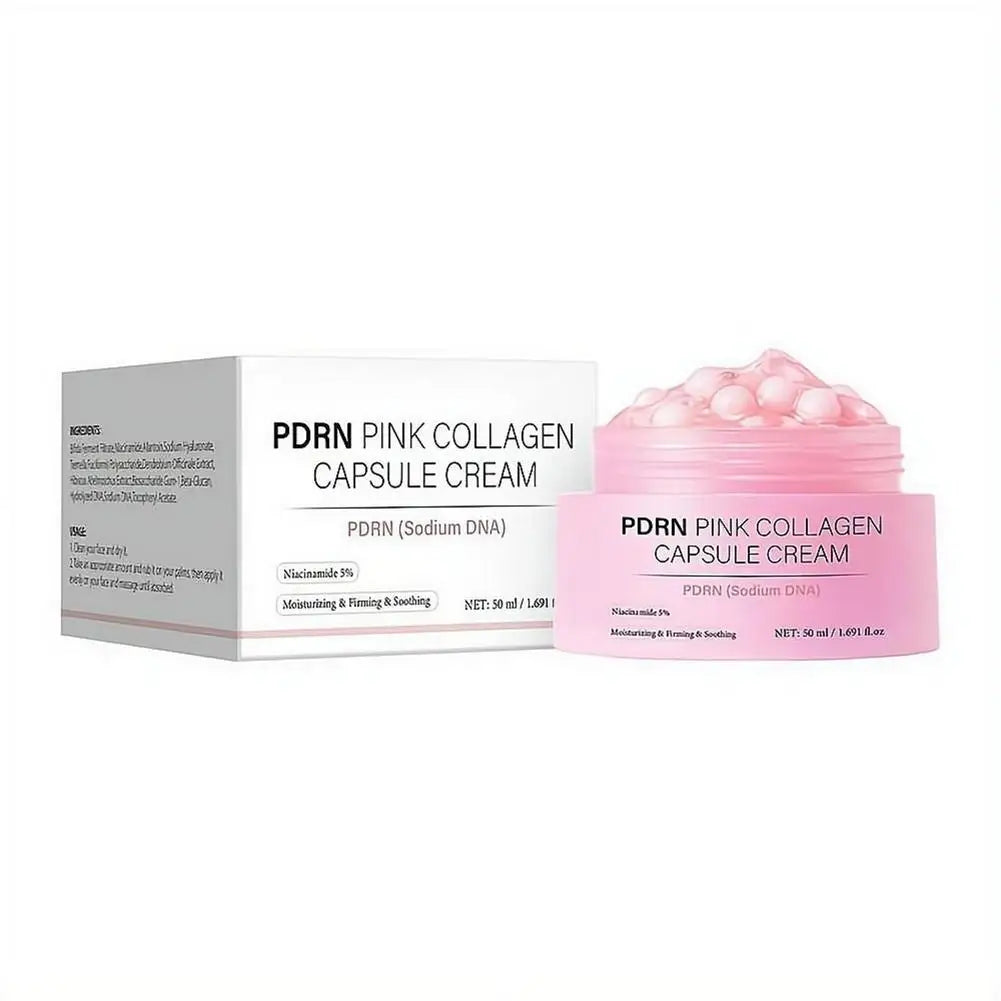 PDRN Collagen Capsule Cream with Niacinamide Rejuvenating Face Moisturizer Lightweight Plumping Cream Glow Skin Tone Skin Care