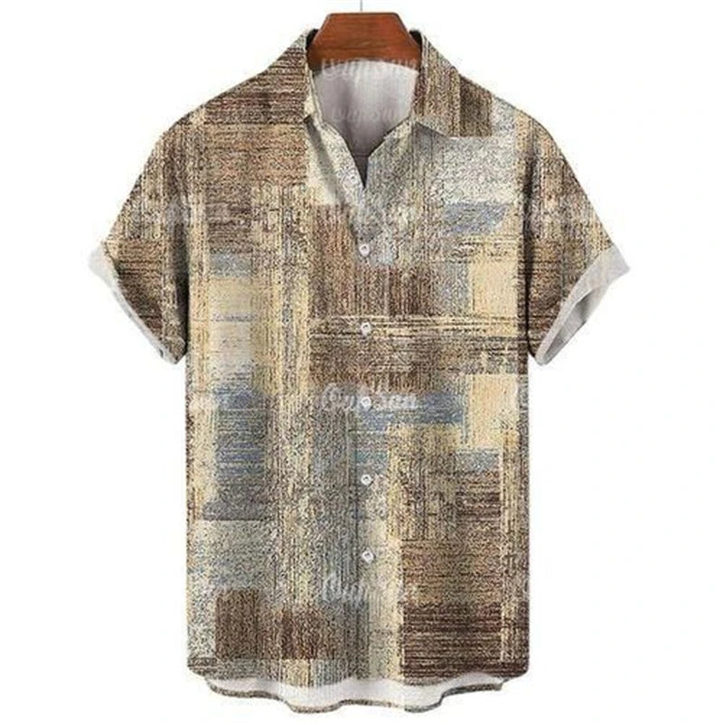 Men's 3d Print Summer Short Sleeve Shirt Art Geometric Pattern Hawaiian Beach Male Female Shirts Casual Lapel Blouse For Men Top