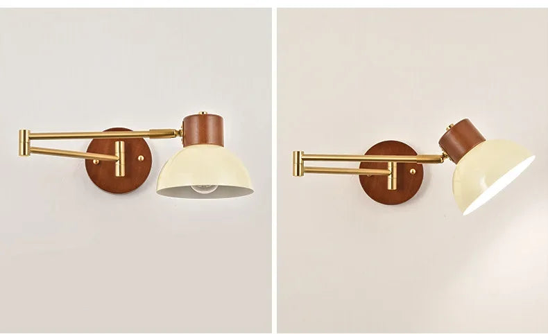 LED Bedroom Bedside Wall Lamp Swing Arm Wall Light Folding Telescopic Study Reading Lamp Study Decor Sconce Lighting
