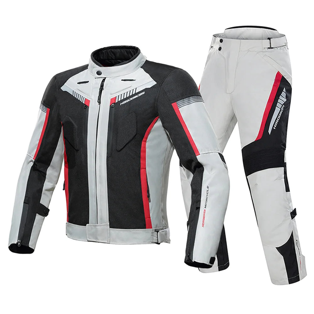 Motocross Jacket Motorcycle Jacket Pants Suit Waterproof Reflective Racing Jacket Men Biker Motorcycle Clothing Four Seasons