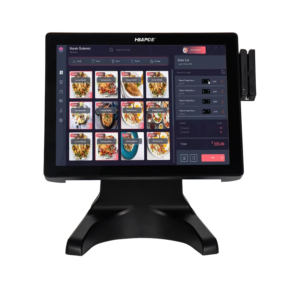 ATV&UTVHBAPOS S100 Automatic All-in-One Point of Sale System with Cash Drawer, Touch Screen Cash Register for Restaurant