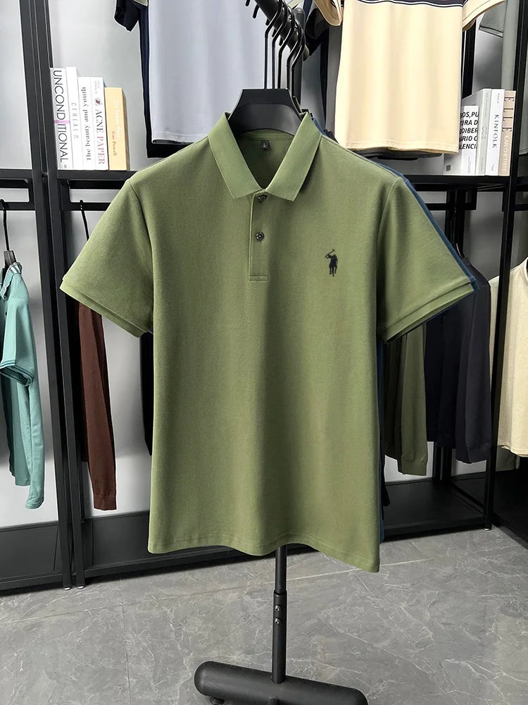 Designer brand 100% cotton short sleeve polo shirt fashion luxury pony embroidery men's summer casual high-quality Paul T-shirt