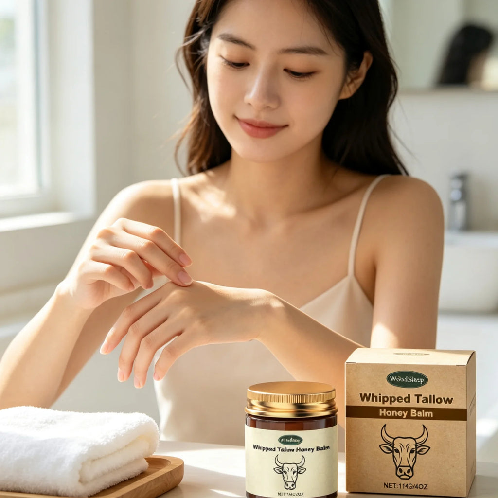 WoodSleep Tallow Honey Balm Deeply Hydrating Skin Non Sticky Smooth Lightweight Long Lasting Moisturizing Natural Body Balm 114g