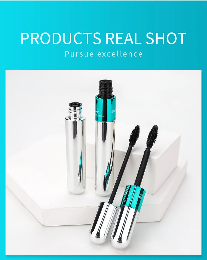 2 In 1 Dual Effect Black Waterproof Mascara 4D Lash Lengthening Thickening Curling Eye Makeup Cosmetics