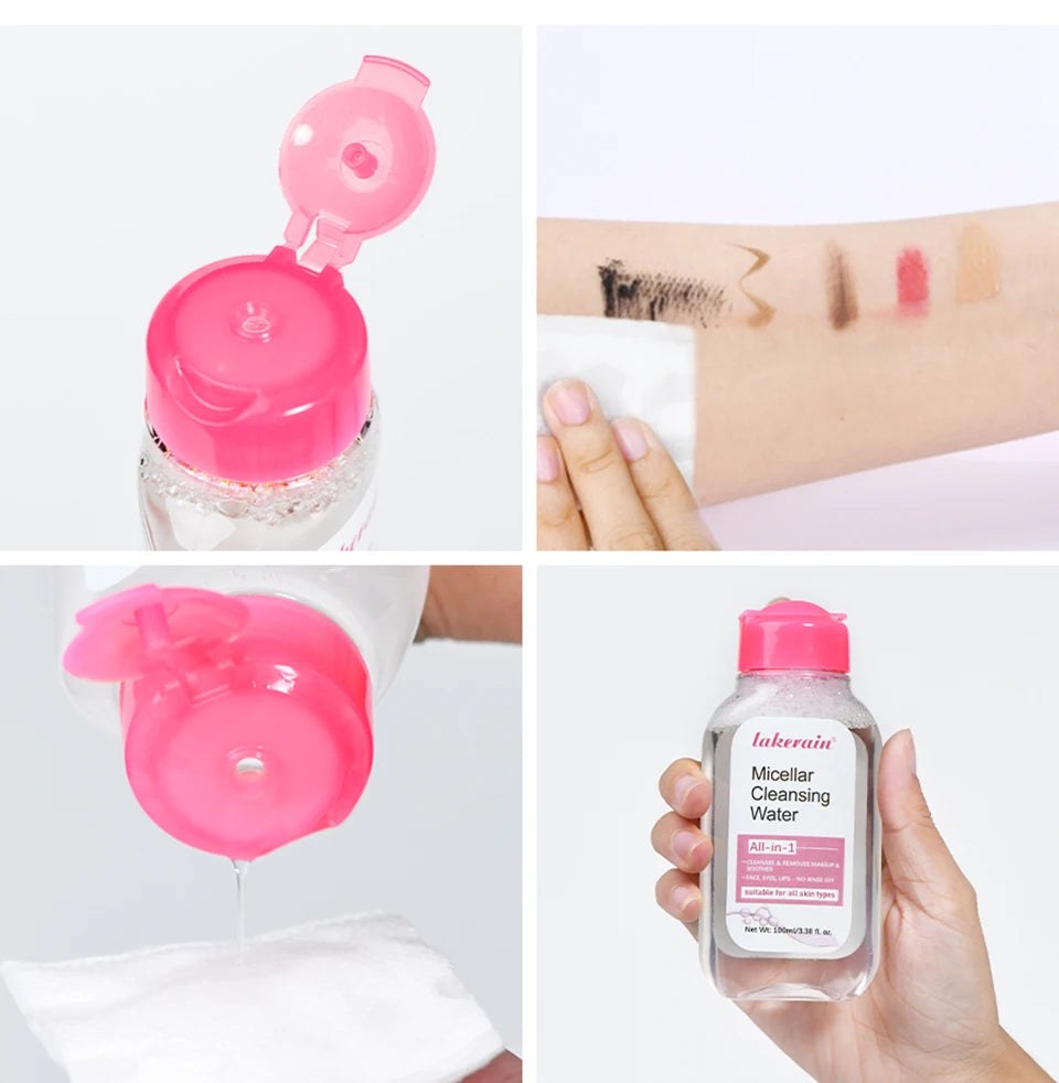 100ml Micellar Cleansing Water Makeup Remover Liquid For Face Eyes Lips Deep Cleansing Refreshing Non Tight Gentle Daily Facial Skin Care Cosmetics