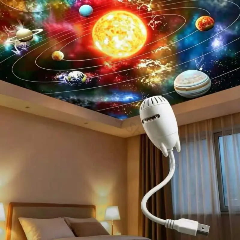 96BA USB Car Light Projector for Nights Family Trip 360 Degree Lamp