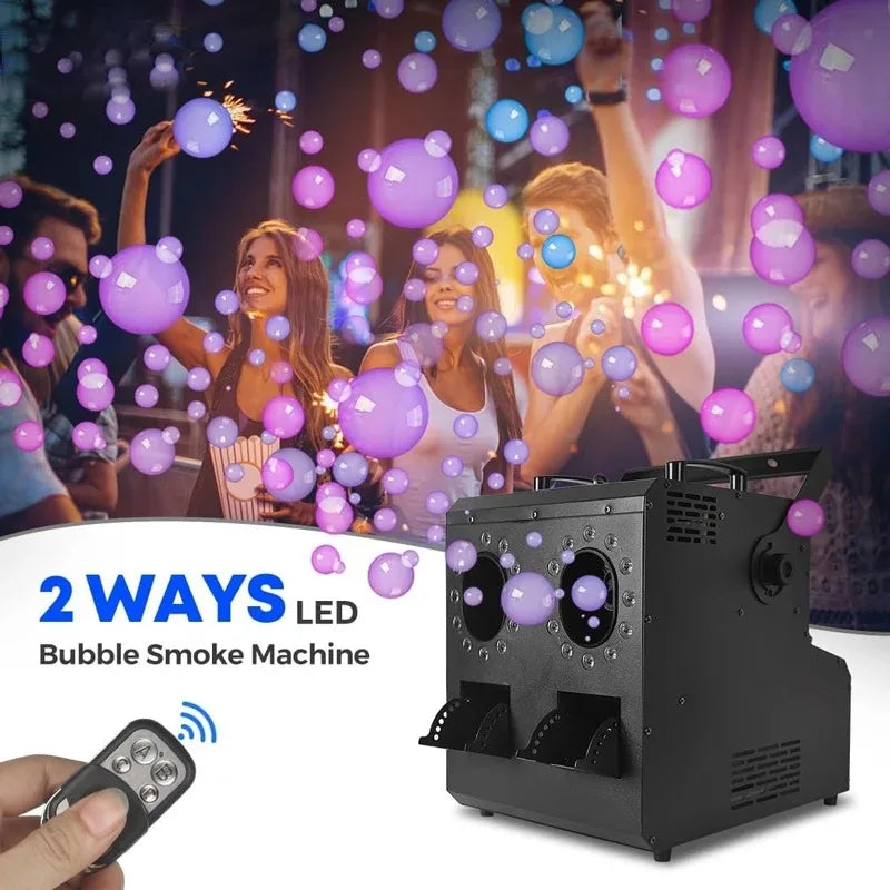 1500W Metal Smoke Bubbles Machine  Remote Control Party Fog for Wedding Church Concerts