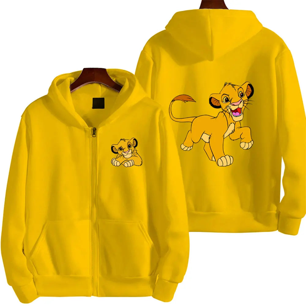 The Lion King Anime Women Zipper Hoodie Jacket Spring Autumn 2025 Fashion Men Sweatshirt Green Couple Oversized Clothes Coats