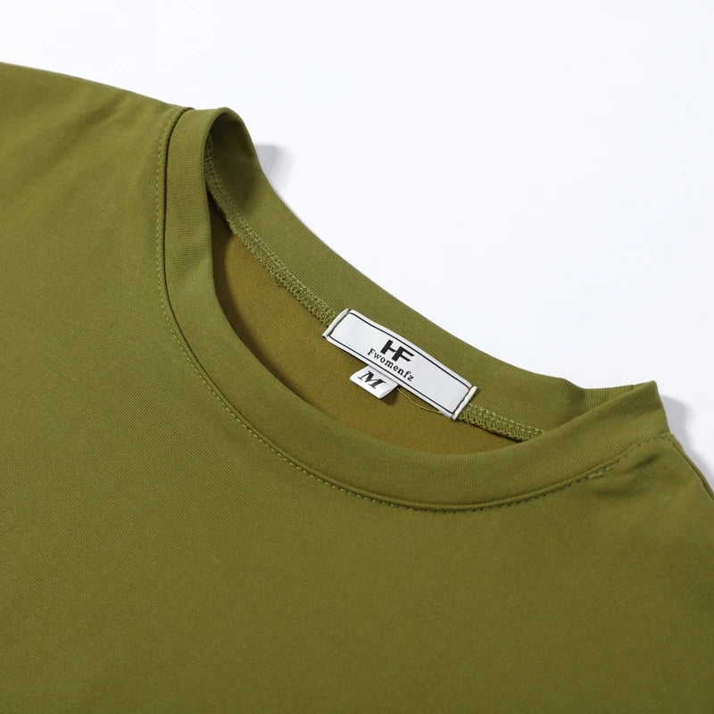 Fashion Solid Women Patchwork Dress Short Sleeve Round Neck Loose Female Dress Casual Office Streetwear Commute Summer 2026