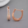 IGI Certified Lab Grown Diamond Double Row Hoop Earrings 18K Rose Gold / Yellow Gold / White Gold Curved Pave Diamond Hoops