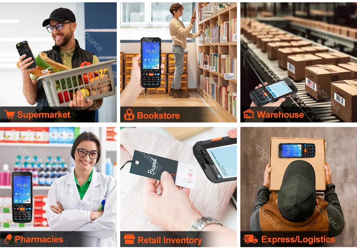 4GB+64GB Android 11 Handheld Terminal Iindustrial PDA 1D 2D QR Barcode Scanner Reader 4G WiFi NFC POS Data Collector