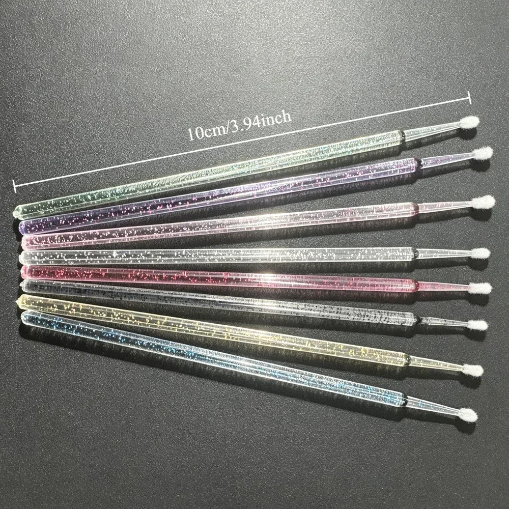 100PCS Crystal Micro Brush Disposable Lashes Removing Swab Mascara Wands Applicator Eyelash Extension Brushes Makeup Tools