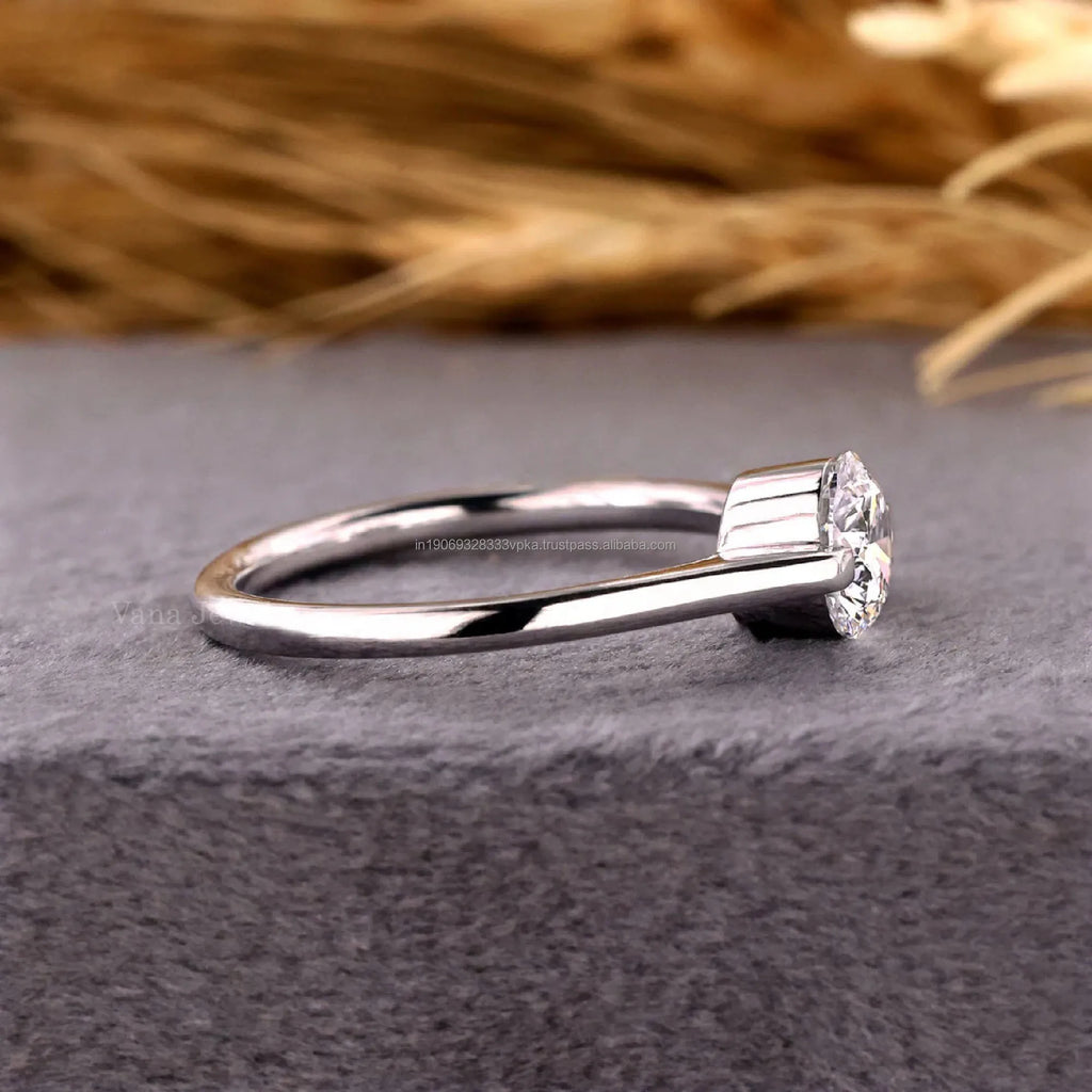 Solitaire Engagement Ring Cut Lab Grown Diamond White Gold Wedding Anniversary Promise Ring Women's 14k Solid Gold IGI Certified