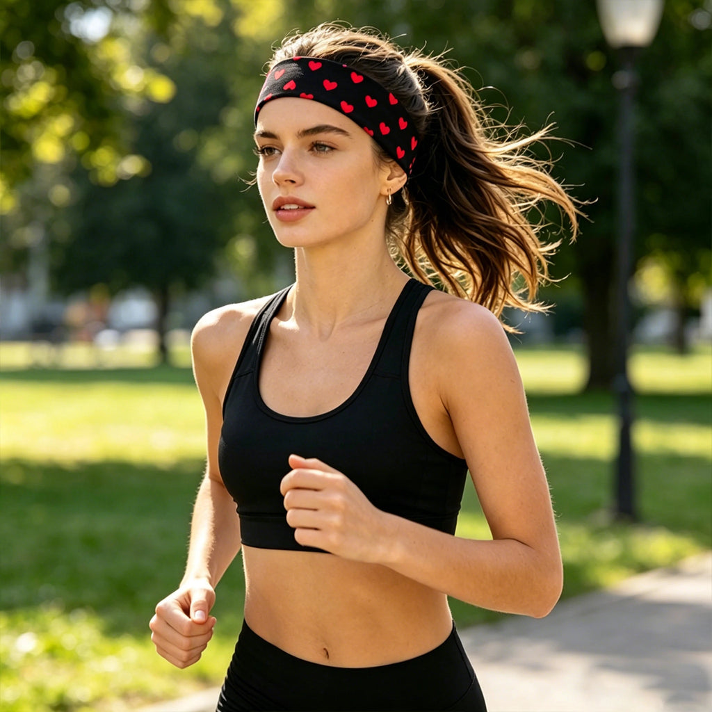 Hot Sale! Polka Dot Yoga Elastic Headband Fashionable Travel Vacation Makeup Headband Sports Fitness Sweat-absorbent Hairband
